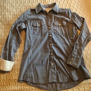 Classic Banana Republic Blue Gingham Button Down